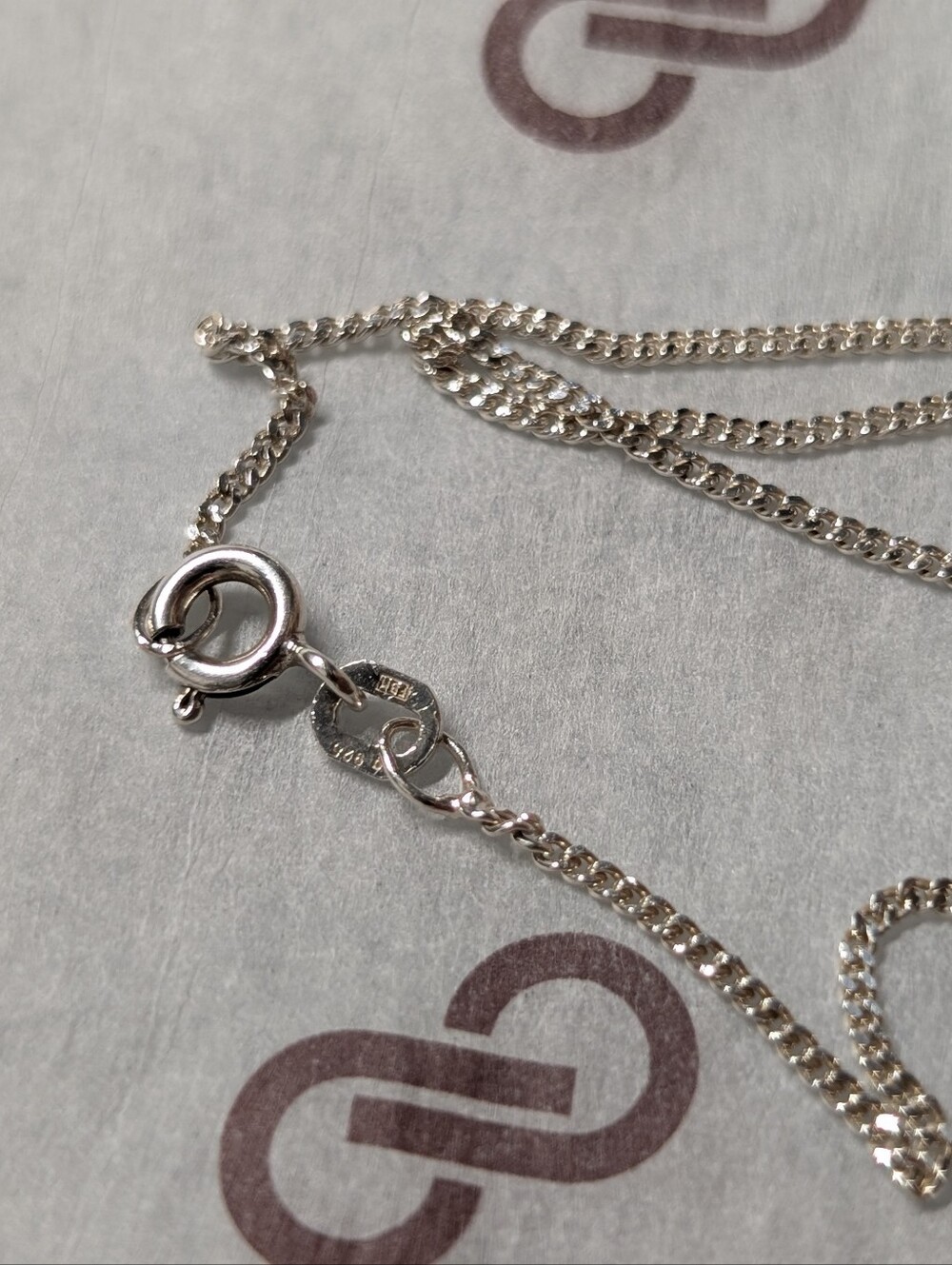 Sterling Silver Chain Necklace - White Silver 925 Cuban Link 14.5" Choker